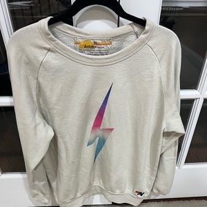 XL, cream, aviator nation crew neck sweatshirt